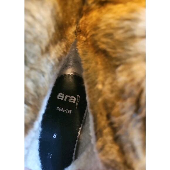 Ara Magaly Waterproof Gore-Tex Faux Fur Boots Brown UK 8H US 10.5 Wide Women's - Picture 6 of 6